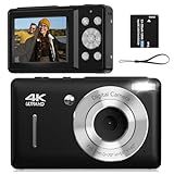 Smartklik Câmera Digital Fhd 1080p 44mp Com Detecção De Rosto, Captura De Sorriso, Zoom 18x, 20 Filtros, Antivibração, Câmera Compacta Vintage Preta Para Adolescentes E Meninas