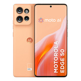 Smartphone Motorola Edge 50 5g - 256gb 24gb Ram Boost 50mp Sony Camera Moto Ai Ip68 Nfc - Peach Fuzz Vegan Leather