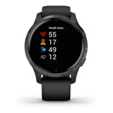 Smartwatch Garmin Venu Venu 1.2 Caixa 43.2mm De Polímero Reforçado Com Fibra Black, Pulseira Black