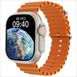 Smartwatch Inteligente W68pro 49mm C 2 Pulseiras E Pelicula Cor Da Caixa Laranja Desenho Da Pulseira Sport Oceano Silicone
