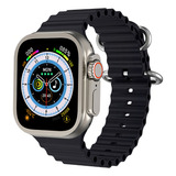 Smartwatch Iwo 16 Original Ultra 8 Nfc Tela Infinita 49mm Cor Da Caixa Prata Cor Da Pulseira Preto