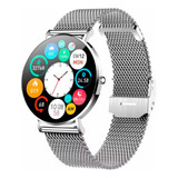 Smartwatch Royals Classic Vidro Gorilla Glass Amoled Luxo Pulseira Prata Bisel Prata Desenho Da Pulseira Milanese