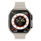 Smartwatch Ultra 9 Max Amoled Dual Core Pulseira Verde Caixa Branco Pulseira Verde escuro Bisel Cinza Desenho Da Pulseira Esportiva