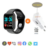 Smartwatch Ultra Compatível P/ iPhone Samsung + Carregador Cor Da Pulseira Preto