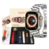 Smartwatch Ultra Series 9 Chat Gpt 7 Pulseira Metal Pulseira Laranja Bisel Prateado Bazik Prime