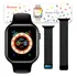 Smartwatch W29 Serie 9 W29 Pro Sport 195mm Caixa 45mm De Metal Preta, Pulseira Rosa De Silicone Liso E O Arco Preto De Metálica