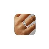SMILEST Anel De Noivado Feminino Com Zircônia Cúbica 1 5 Quilates Banhado A Ouro Rosa Branco 14K Anéis De Prata Esterlina S925 Sólidos Anéis De Promessa Para Ela Anéis De Prata Esterlina Para