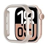 Smiling Pacote Com 2 Capas Compatíveis Com Apple Watch Series 10 De 46 Mm Capa Protetora Rígida De Policarbonato à Prova De Choque Borda Completa SEM Protetor De Tela Starlight