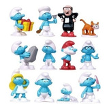 Smurfs Kit Com 12 Bonecos Miniaturas