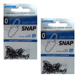 Snap 0 Pesca Quick Lock 25lb Suporta 12kg Marine 40 Unid 