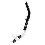 Snorkel Respirador Válvula E Quebra Onda - Mergulho Fun Dive -Transp-Preto-