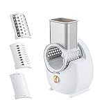 Snsowed Ralador De Queijo Elétrico Tipo C Carregamento Com Um Toque Controle Sem Fio Rotativo Automático Cortador Elétrico Triturador Com 3 Acessórios Gratuitos Para Vegetais Queijos Cenouras