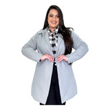 Sobretudo Feminino Plus Size Lã Batida Casaco Parka Gg G1 G2