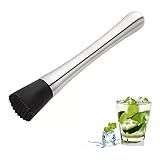 Socador Gelo Gelos Medida 21x3cm Caipirinha E Frutas Feito De Inox E Plástico