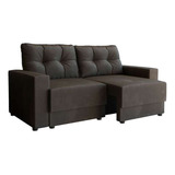 Sofá 2 Lugares Retrátil Lubeck Suede Grafite 140 Cm Cor Cinza