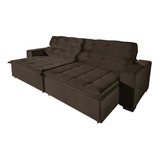 Sofá 3 10 Mts Pluma Café Magno Premium Marrom
