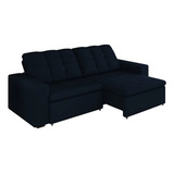 Sofa Aveludado Reclinavel Retratil