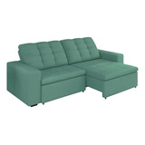 Sofa Aveludado Reclinavel Retratil