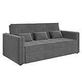 Sofá Cama 3 Lugares 2m Com Molas Caribe Veludo Selmer Cinza 