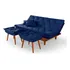 Sofá Cama Caribe Reclinável Duas Banquetas Em Suede Cor Azul-marinho