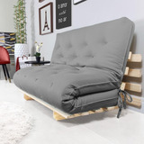 Sofa Cama Casal Futon Oriental Cinza