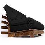 Sofá Cama Casal Futon Tokio Preto Madeira Maciça Cor Imbuia
