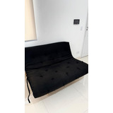 Sofá Cama Casal Futon Tokio Reclinável Madeira Maciça Preto