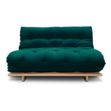 Sofá cama Futon Slim 02 Lugares Cor Verde Futon Brasil