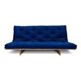 Sofá cama Futon Slim L 03 Lugares Cor Azul Futon Brasil