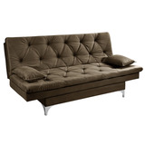 Sofá Cama Reclinável Áustria Em Suede Essencial Estofados Cor Marrom
