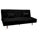 Sofá Cama Silver 3 Lugares Reclinável 1,93 Corino Preto - Speciale Home