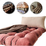 Sofá Cama Solteiro Futon Dobrável Quarto Sozinha Sala Vintag