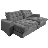 Sofá Casa Sofá Retrátil E Reclinável 4 Lugares 2 30m Suede Cinza