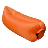 Sofa Inflavel Boia Praia Puff Camping Impermeável Portatil Cor Laranja