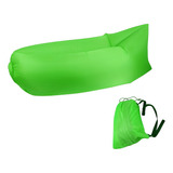 Sofa Inflavel Boia Praia Puff Camping Impermeável Portatil Cor Verde