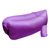 Sofa Inflavel Boia Praia Puff Camping Impermeável Portatil Cor Violeta