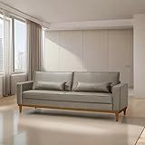 Sofá Living Valência 2-20mt - Base Madeira - Corino Bege