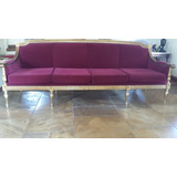 Sofa Luxuoso Luis Xv Antigo Veludo Folhado Ouro 2 18x0 72m