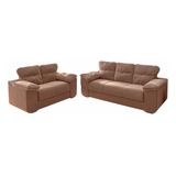 Sofá Mamflex 1025 Londrina 3 E 2 Lugares Veludo Choco