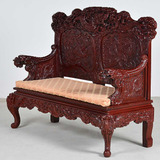 Sofa Namoradeira Antigo Chines Madeira Entalhada Laca