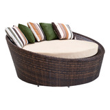 Sofá Redondo Chaise 1 50 Cm Junco Sintético Alumínio Jardim