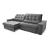 Sofá Retrátil Reclinável Zurique 2,50m Suede Velut Cinza Molas No Assento - King House