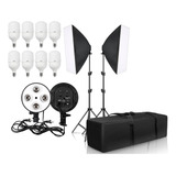 Soft box 50x70 Luz Continua 8 Lampadas Led Tripe Bolsa