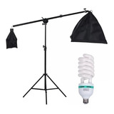 Softbox Girafa Com Soquete E27 Tripé E Lâmpada 135w