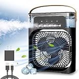 Softdigit Ventilador Portátil De Mesa Mini Ar Condicionado Umidificador Climatizador Led água E Gelo 3 Velocidades Led (preto)