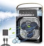 Softdigit Ventilador Portátil De Mesa Mini Ar Condicionado Umidificador Climatizador Led Água E Gelo 3 Velocidades Led PRETO 