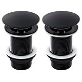 SOFTINOX Kit 2 Válvulas Click Luxo Inteligente Inox P-cuba 1-1-4 Preta De 4 Cm