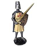 Soldado Ordem Templário Com Escudo Medieval Guerreiro Espada
