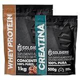 Soldiers Nutrition Kit Whey Protein Concentrado 1Kg Creatina Monohidratada 500g 100 Importado Soldiers Nutrition Sabor Cookies