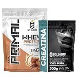 Soldiers Nutrition Kit Whey Protein Primal 1Kg 100 Importado Creatina Monohidratada 500g Soldiers Nutrition Sabor Cookies